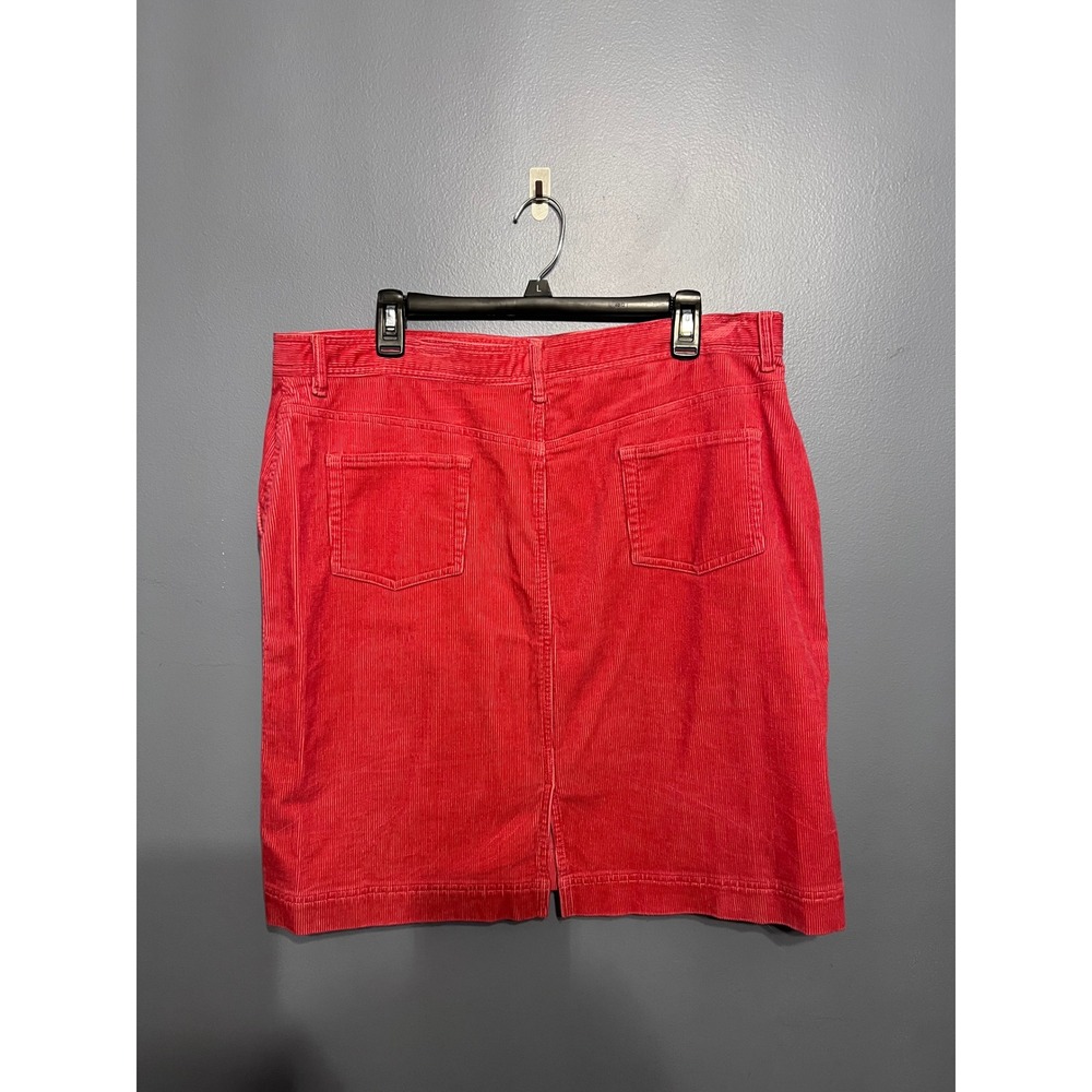 Women's Jones New York Sport Coral Corduroy Skirt W Pockets Stretch SZ 16 Y2K - Picture 3 of 7